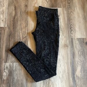 7 For All Mankind Black Patterned Skinny Jeans